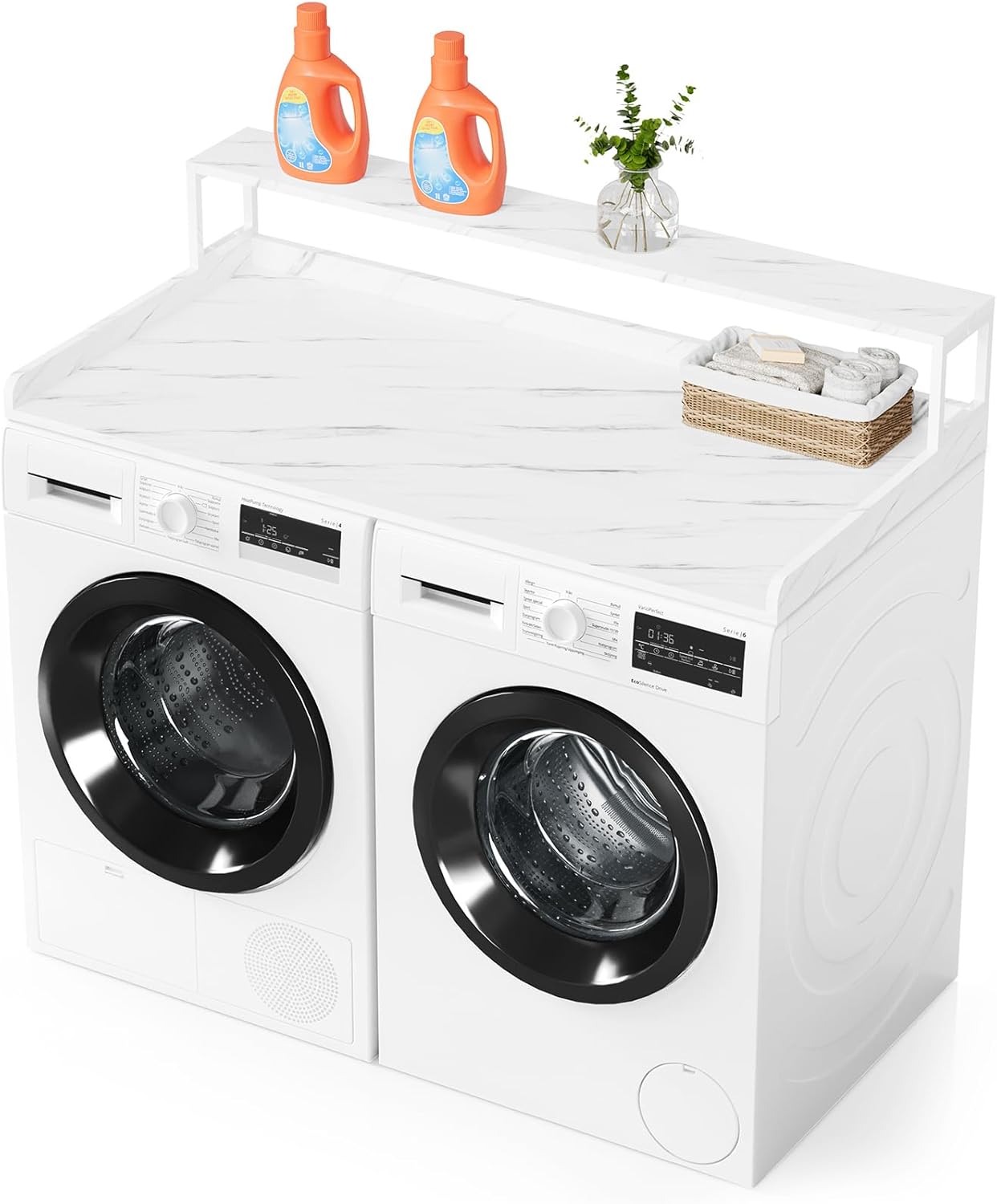SpaceAid 2-Tier Washer Dryer Countertop, Laundry Topper with Rack Shelf 54