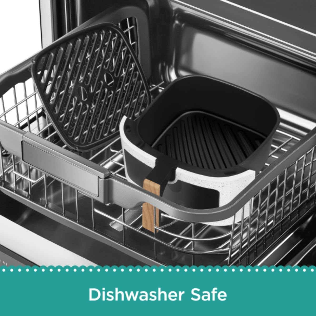 Pioneer Woman 5.8 Qt Digital Air Fryer, Touchscreen with Window, Nonstick Basket, 1500W, 6 Smart Cooking Functions, Energy Efficient (Linen Speckle)