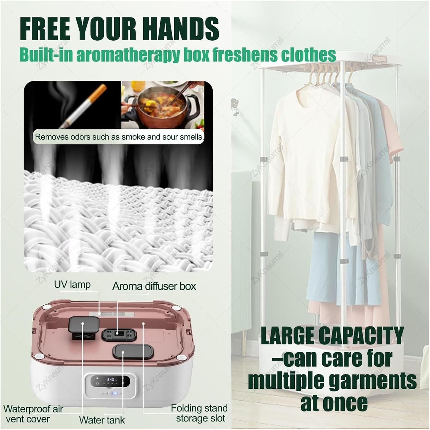 Vertical Steam Dryer Automatic Wireless Steam Closet Folding Clothes Machine, Control Electric Clothes Drying Rack,for Fabric