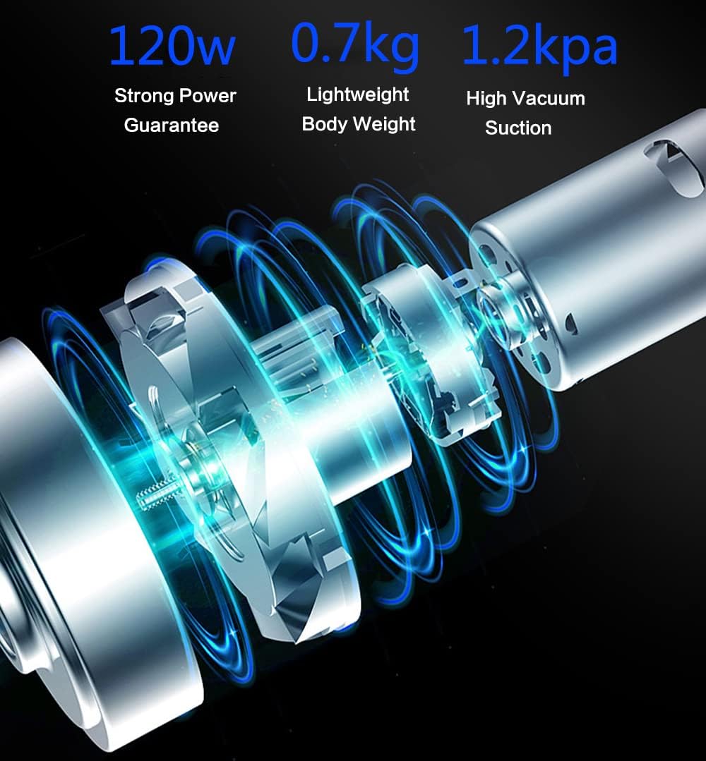 Cordless Wet Dry Vacuum Cleaner and Mop All in One, Mop and Vacuum Cleaner in One, Lightweight Powerful Stick Vacuum Cleaner Rechargeable Upright Vacuum Cleaner for Home Hard Floor Pet Hairs (Black)