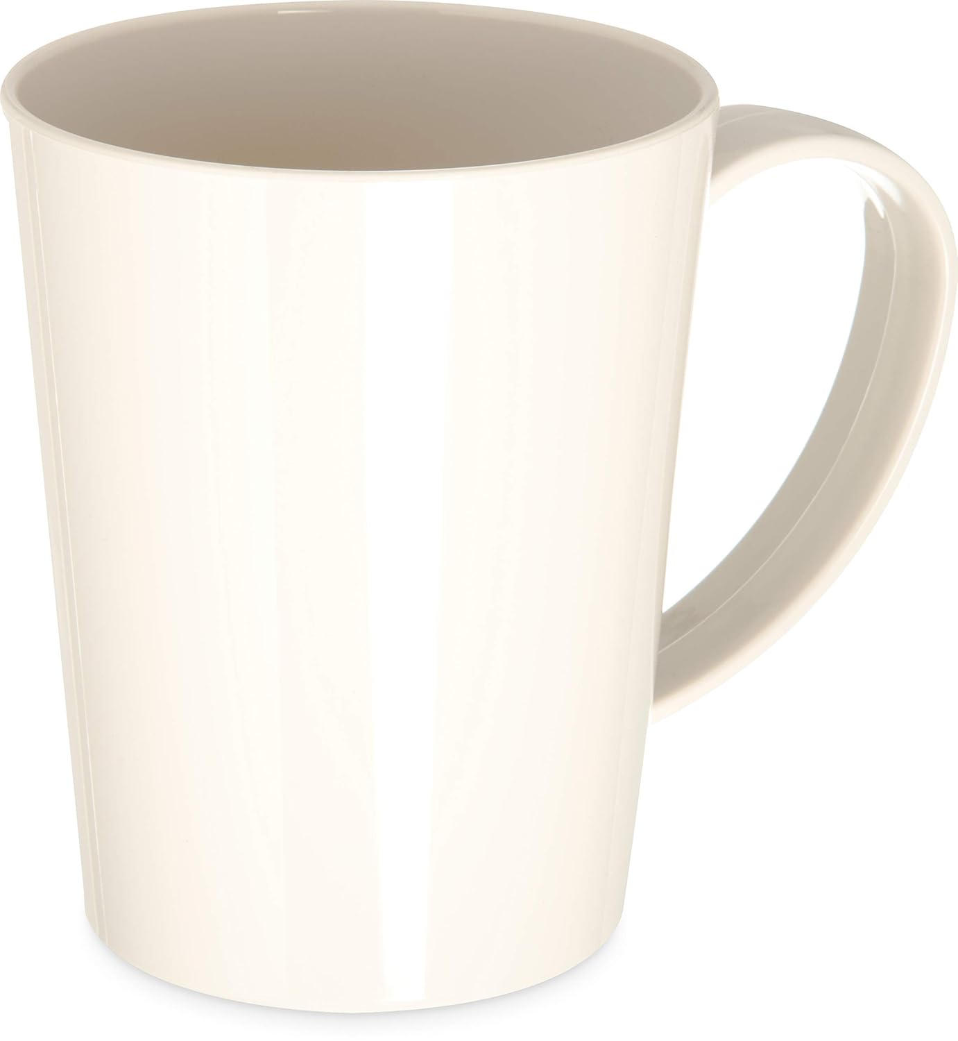 Carlisle FoodService Products Mug Plastic Coffee Mug with Large Handle for Buffets, Home, and Restaurant, Tritan, 12 Ounces, Bone, (Pack of 12)