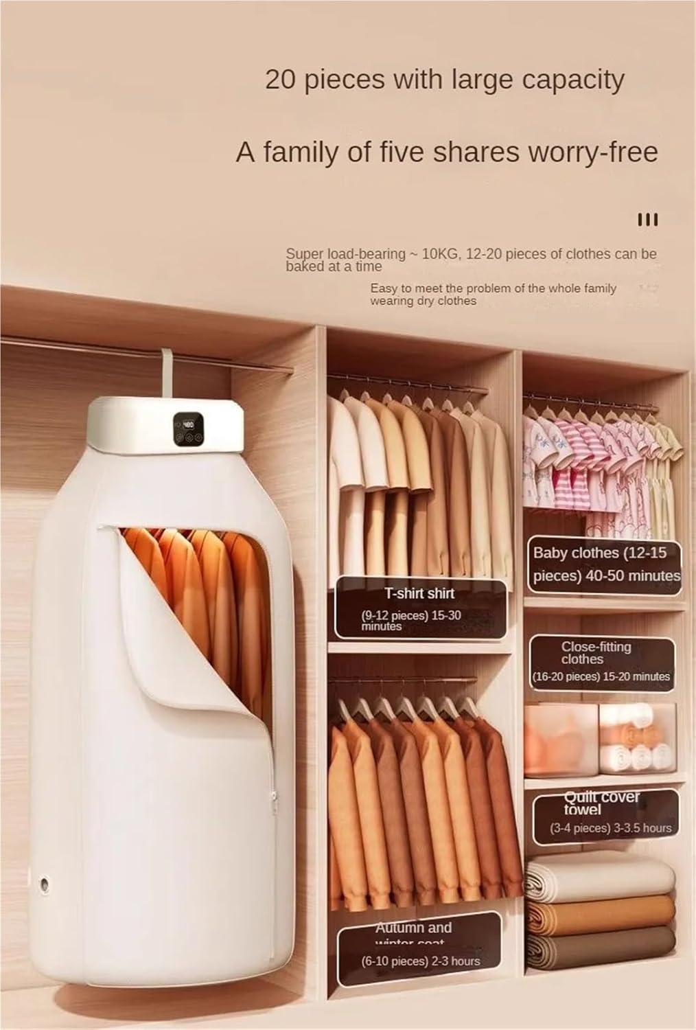 Portable Clothes Dryer, Innovations Automatic Portable Home Clothes Dryer Machine,for Travel,Apartment