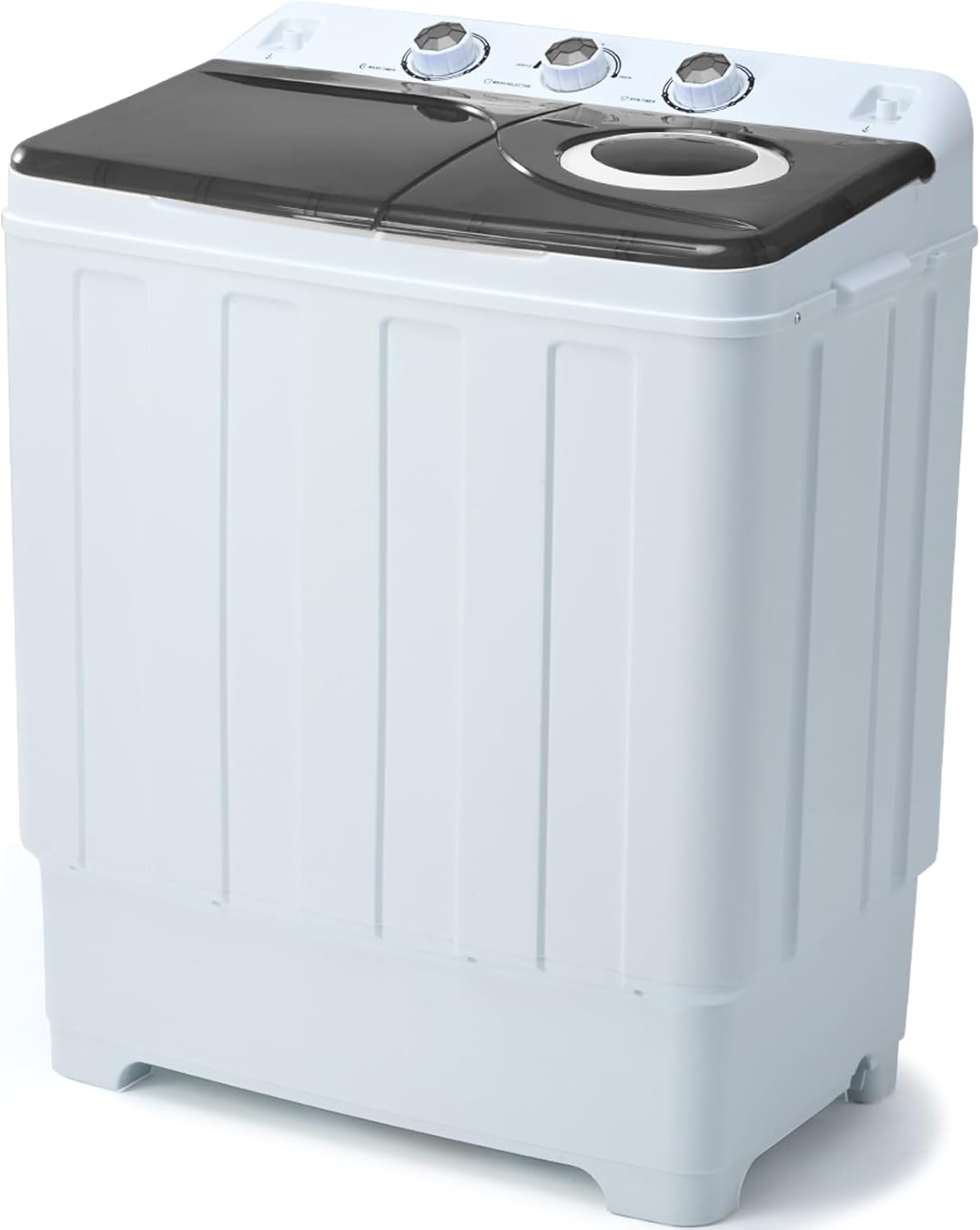 Portable Washing Machine Twin Tub - 28lbs Compact Washer(18lbs) and Dryer(10lbs) Combo with Drain Pump - Mini Laundry Machine for Apartments, Dorms, RVs, and Camping - Grey