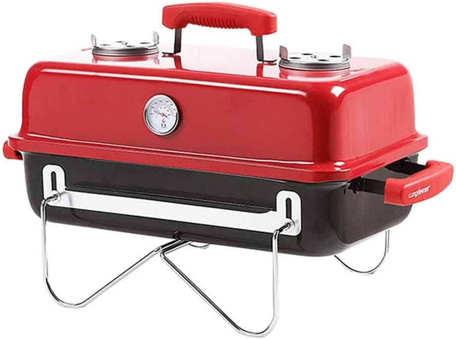 Camping Grill Foldable Portable Charcoal Roast Oven, Enamel Barbecue Charcoal Grill, BBQ Tool for Outdoor Cooking Camping Beach Traveling Picnic Outdoor Grill