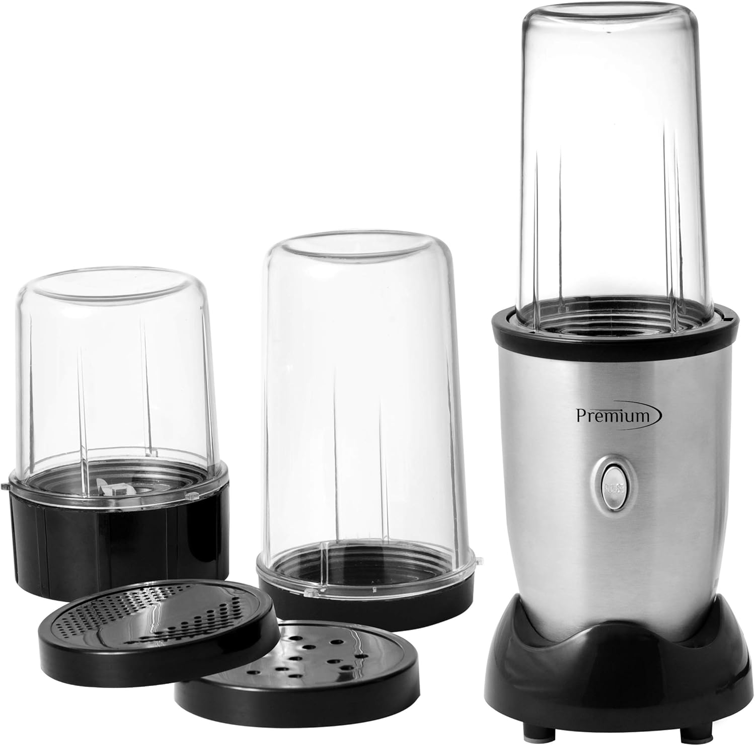 Premium Levella 8 oz. Capacity 9 Piece Personal Blender, Silver (PB312)