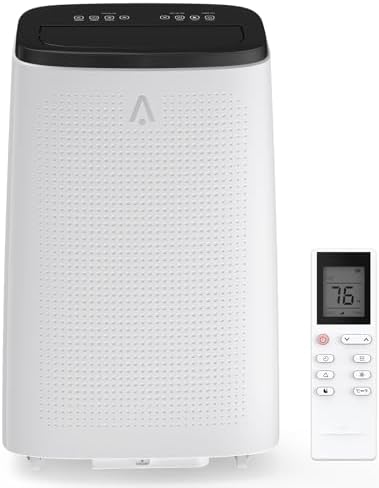 14,000 BTUs Portable Air Conditioner with Built-In Dehumidifier, Portable AC Unit for Rooms Up to 550 Sq Ft, 3-In-1 Floor A/C Unit, Easy Window Kit, 3 Fan Speeds, Grey Cover