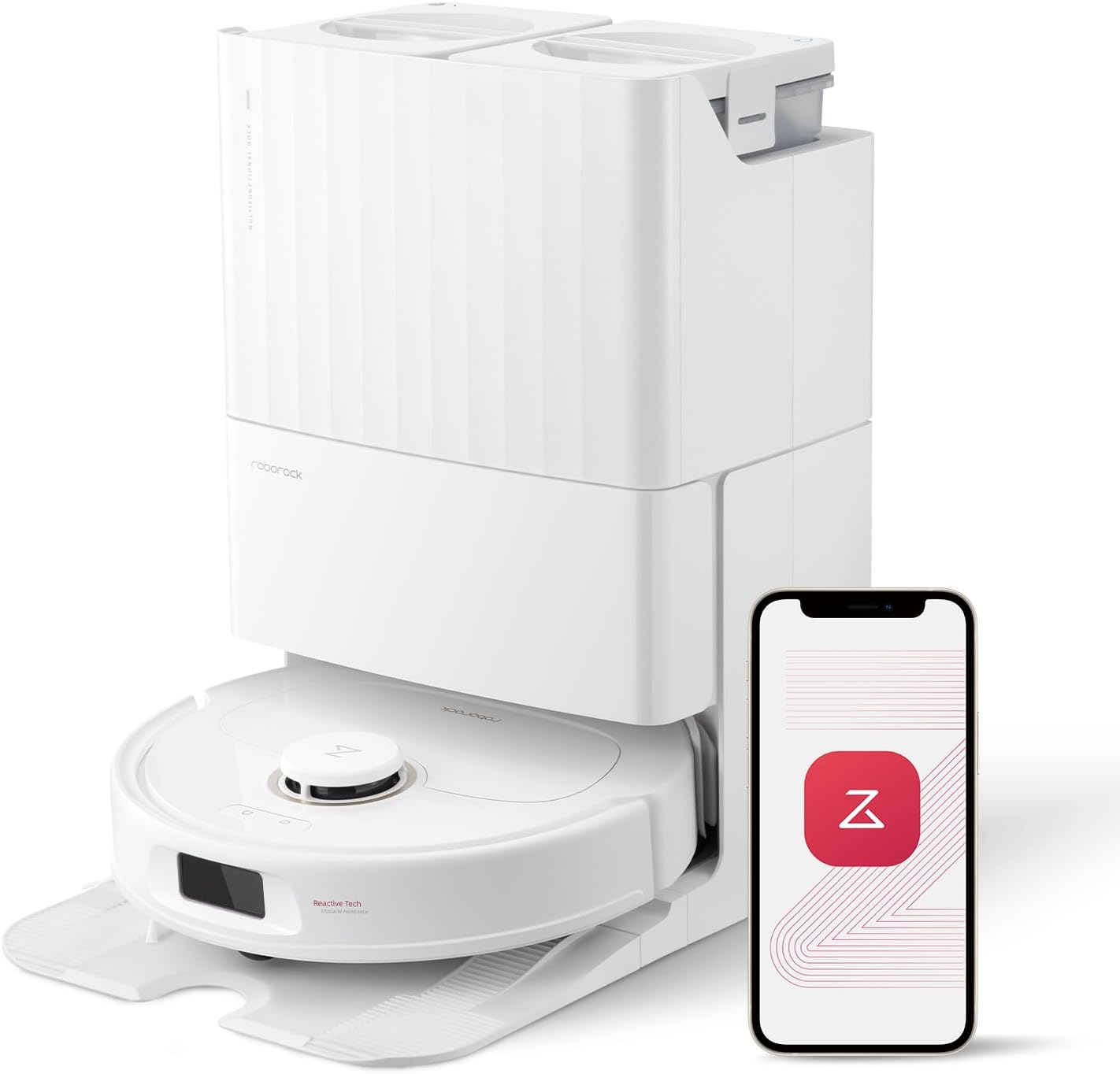 roborock Qrevo Pro Robot Vacuum and Mop with FlexiArm Design Edge Mopping, Dynamic Hot Water Mop Washing and Auto Mop Drying, Intelligent Dirt Detection (Renewed)