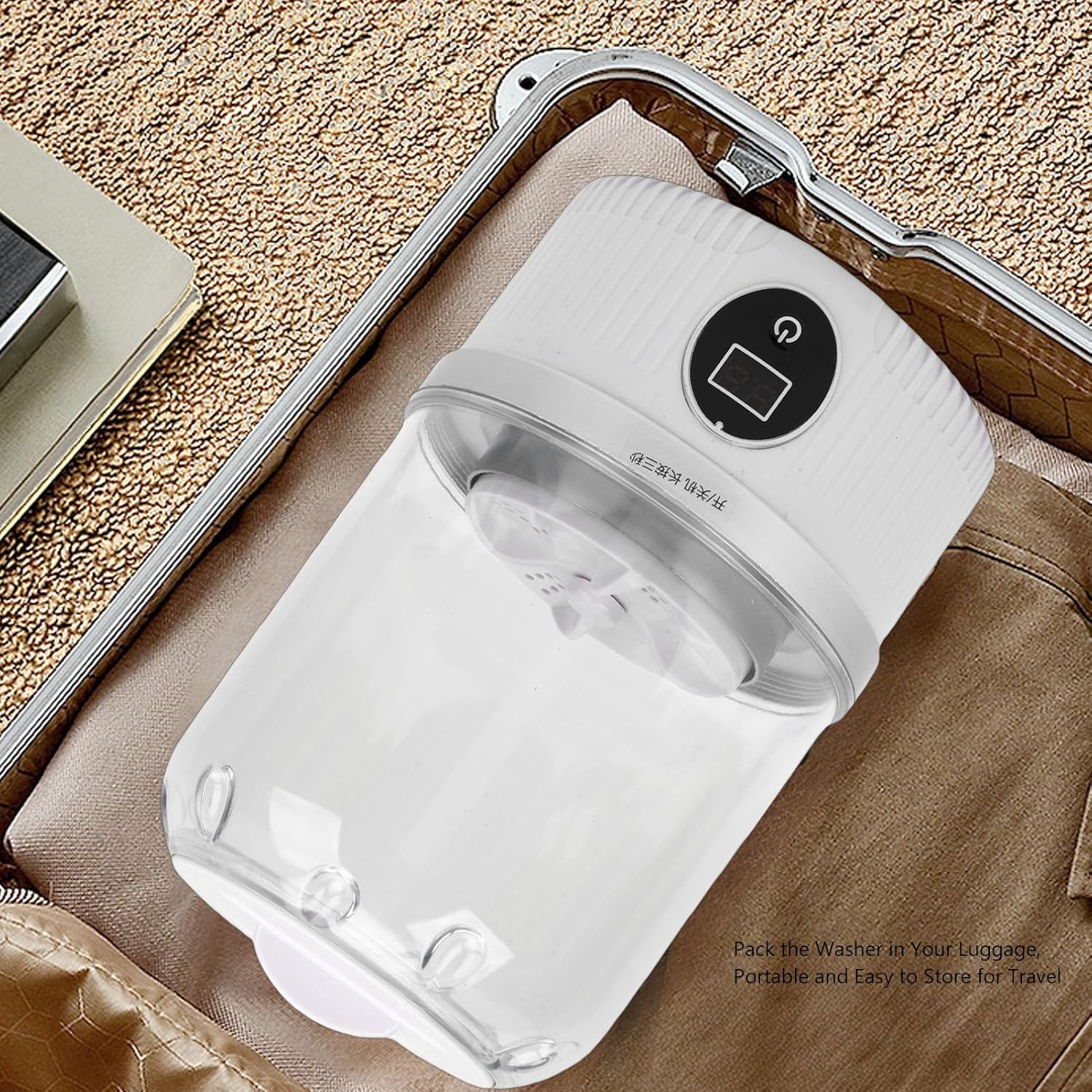 Portable Washing Machine, Mini Underwear Washing Machine, Rechargeable Cordless Small Laundry Washer for Socks Travel RV Apartment Hotel Dorm (White)