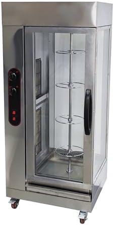 TECHTONGDA Gas Convection Toaster Ovens Commercial Automatic Rotary Grill Air Fryer Chicken 4 Layer Stainless Steel