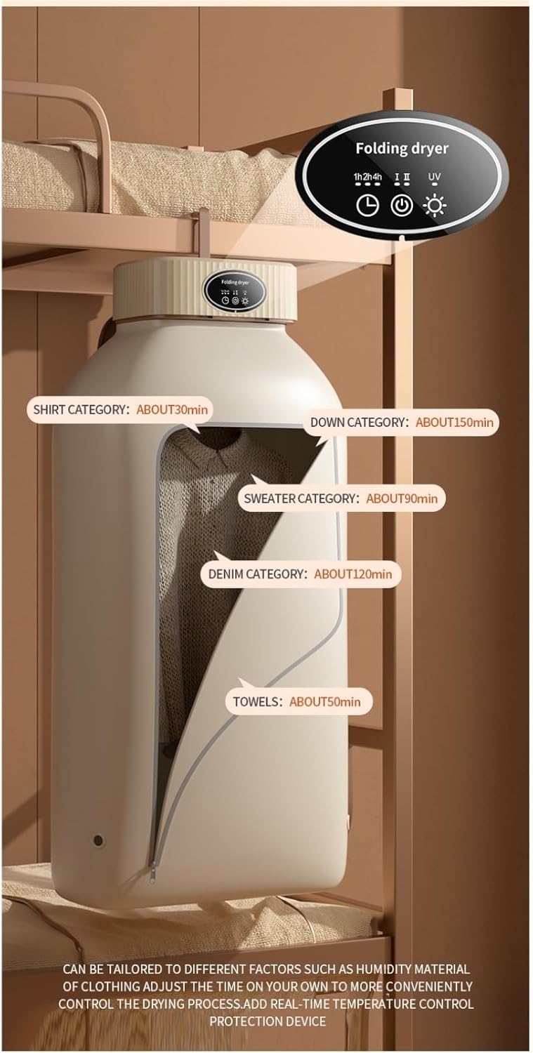 Portable Clothes Dryer for Apartment RV Travel Small Quiet Fast Drying Machine with Timer & Hassle-Free Setup clothes dryers