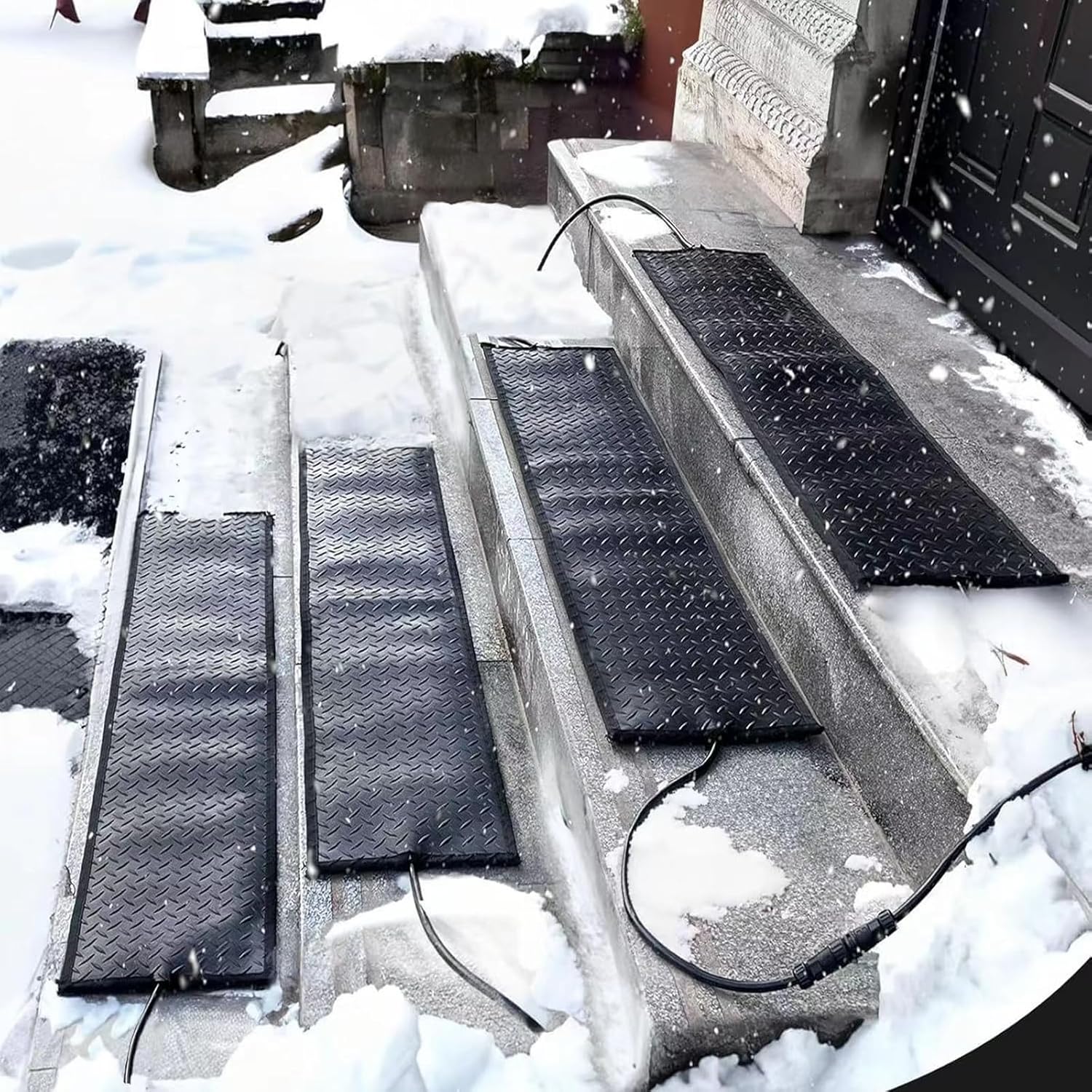 Outdoor Heating Snow-Melting pad Anti-Slip Type Winter Outdoor Walkway and Staircase Snow Removal Heating pad(10x48in/(25.4x120cm))