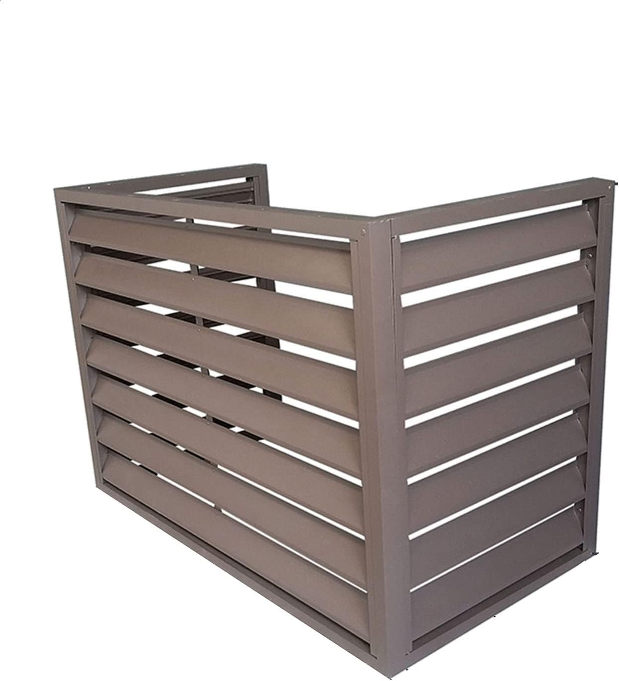 Aluminum external air conditioner cover, air conditioner decorative cover, Noise Reduction, Dustproof and waterproof, Outdoor System Protection, Suitable for Outdoor Protection ( Color : Brown , Size