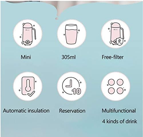 Mini Soymilk Machine Portable Soy Milk Rice Paste Maker Electric Juicer Blender Food Grinding Heating Processor 350ml(black-JoJo's Bizarre Adventure1)