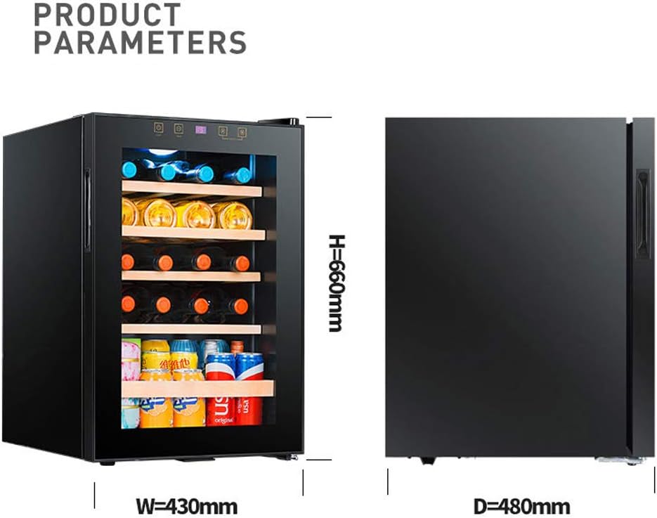 19 Bottle Compressor Wine Cooler Refrigerator w/Lock, Large Freestanding Wine Cellar, Countertop Beverage Fridge, Adjustable Beech Wood Shelves, Black