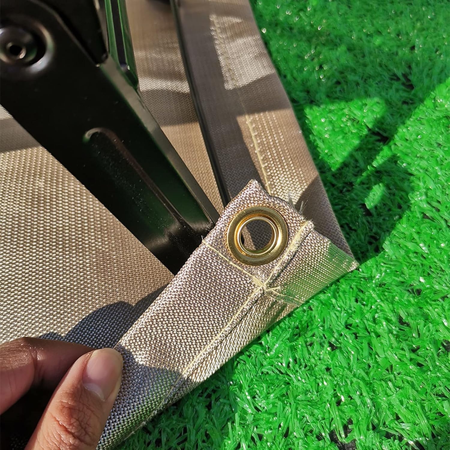 Tarp, Fire Pit Mat, Fireproof Mat Heat Resistant Protector Mat for Decking BBQ Grill Garden Ground Patio Lawn Beach Camping Fire Pit Accessories (Color : Beige, Size : 2x2m)