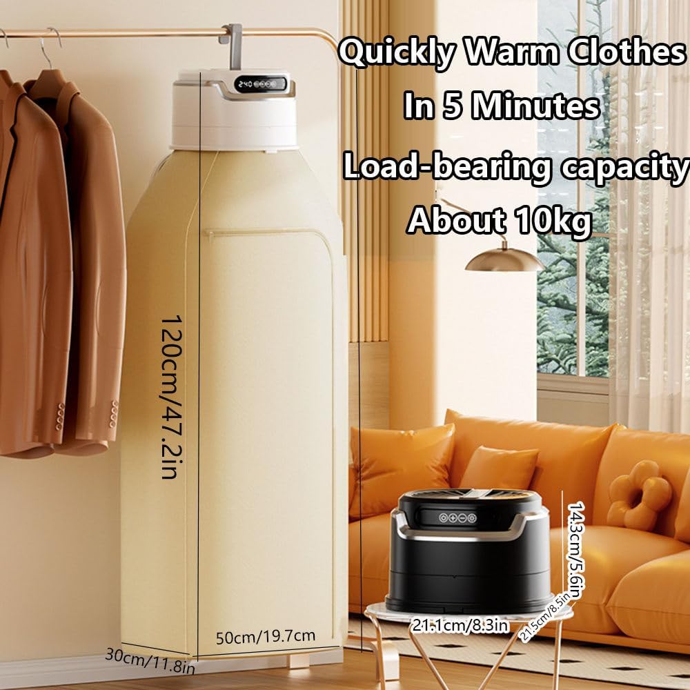 600w Portable Clothes Dryer, Electric Laundry Dryer Machine With Dryer Bag, Travel Mini Dryer For Clothes, Portable Dryer Machine For Clothes, Dryer With Timer, For Travel, Rv, Home,Black