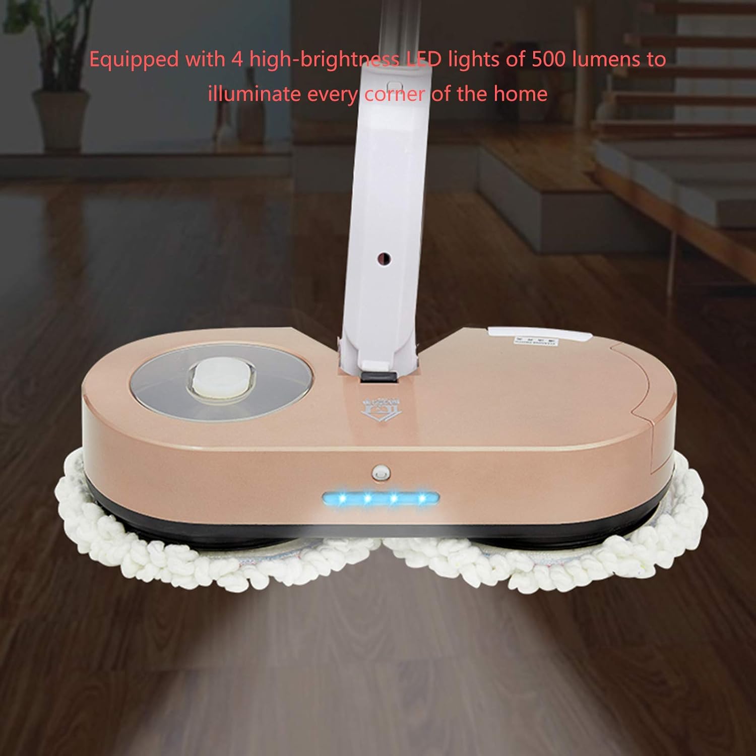 Steam Mops Home Wireless Electric Mop Mopping Machine Cleaning Machine Hand-Held Vacuum Floor And Carpet Steam Cleaner with LED Light Orange