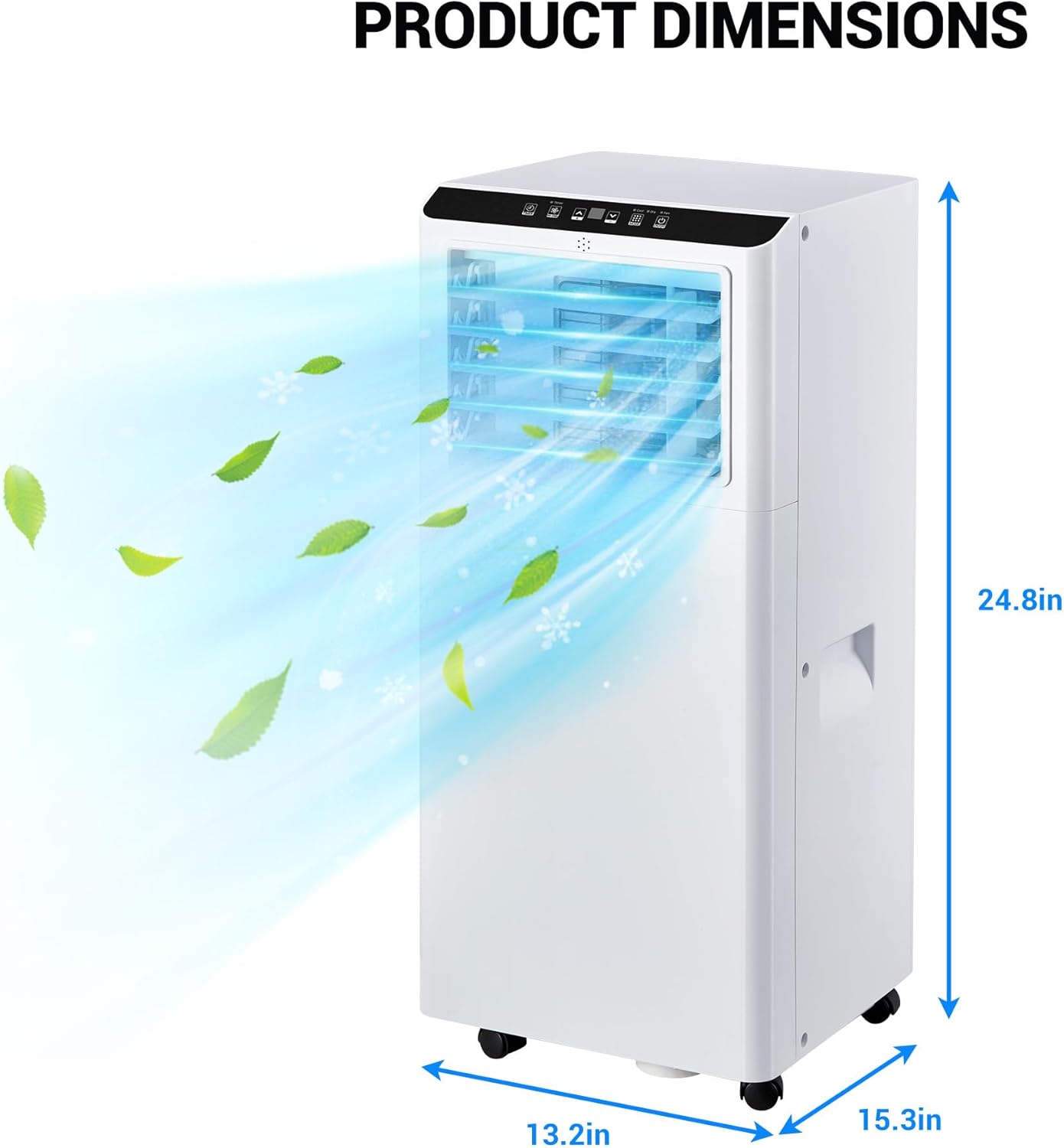 8000 BTU Portable Air Conditioner, 350 Sq.Ft. Coverage, 3-in-1 AC Unit with Fan and Dehumidifier, 50 dB Quiet, Sleep Mode, 24H Timer, Remote Control