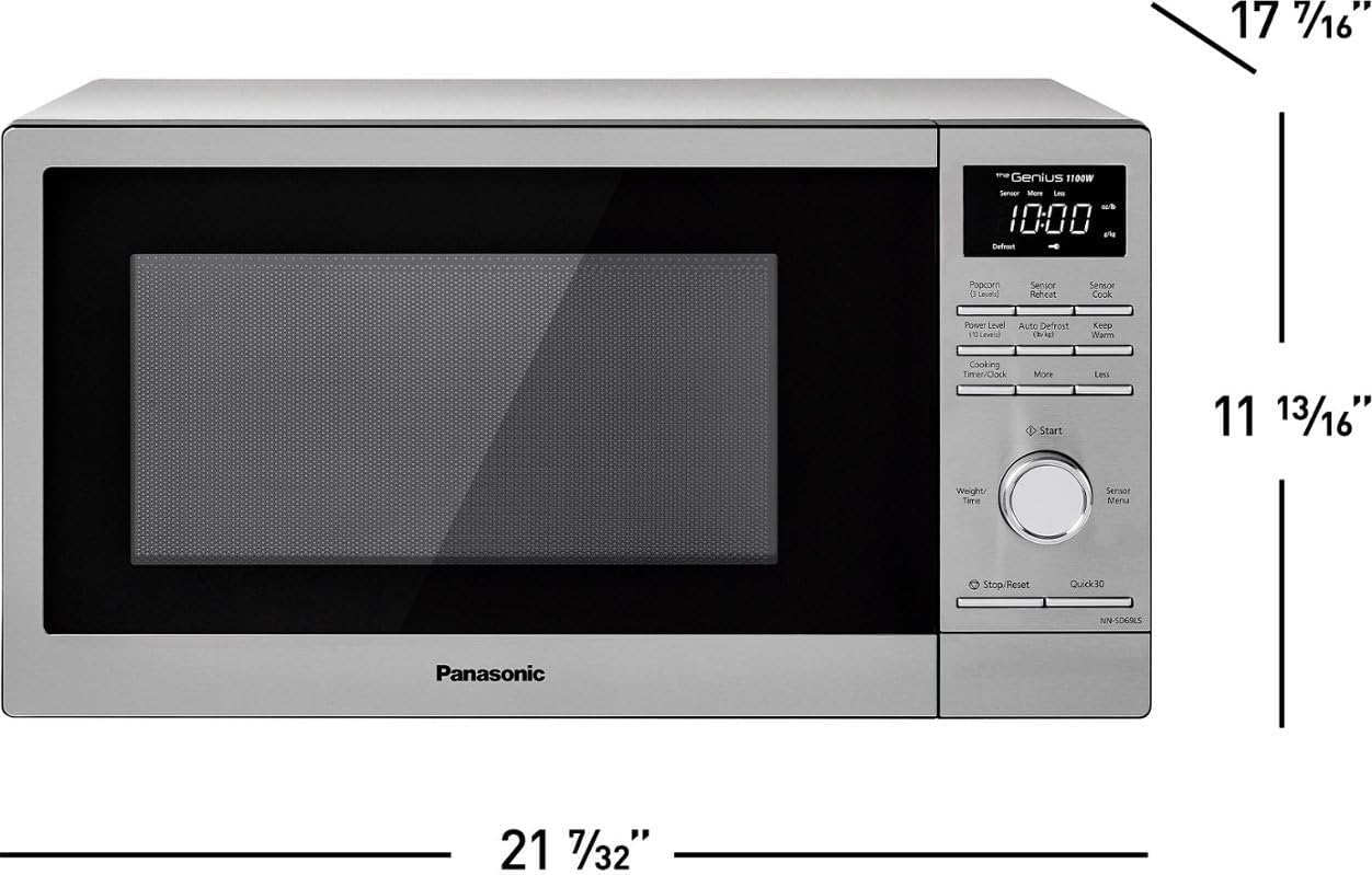 Panasonic NN-SD69LS 1.3 cu. ft. 1100W Microwave with Sensor Cook Technology - Stainless Steel