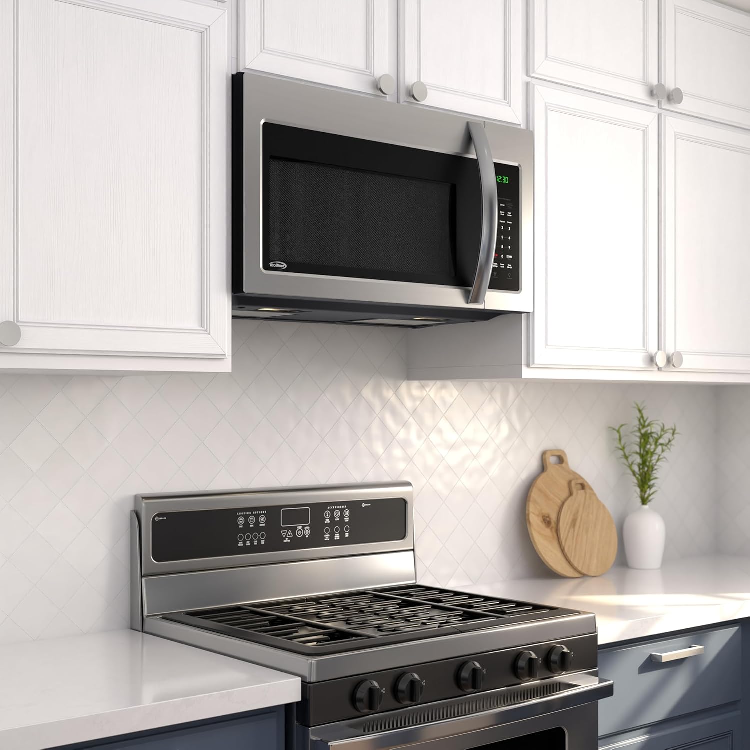 KoolMore 30-inch 1.5 cu. ft. Over-the-Range Convection Microwave Oven,900 Watts and 300 CFM in Stainless-Steel, UL Listed