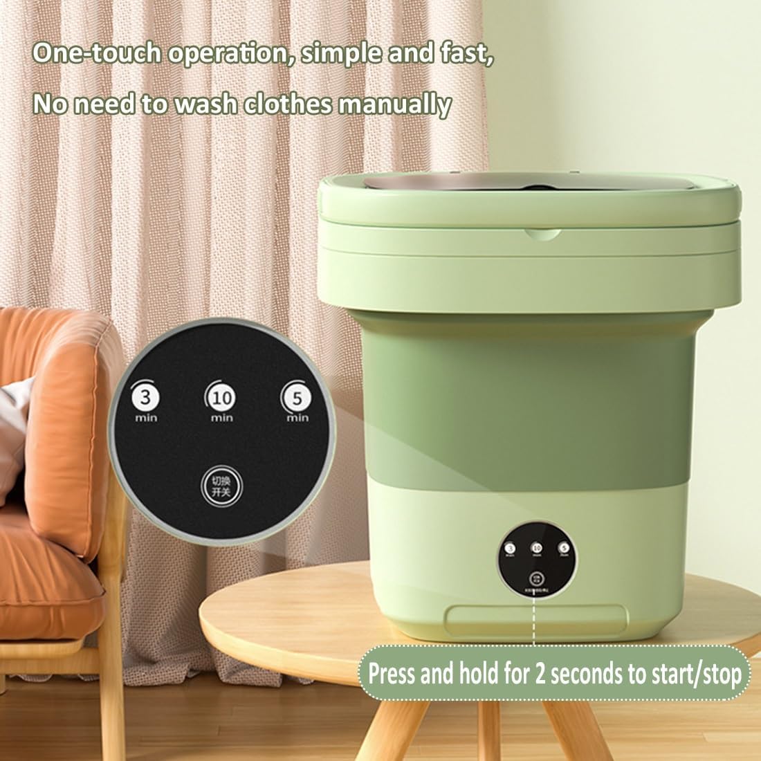 Portable Camping Washing Machine Foldable Mini Washer Small Washing Machine for Apartment Traveling Laundry Camping Underwear Baby Clothes(16L(20x29cm/8x11.4in))