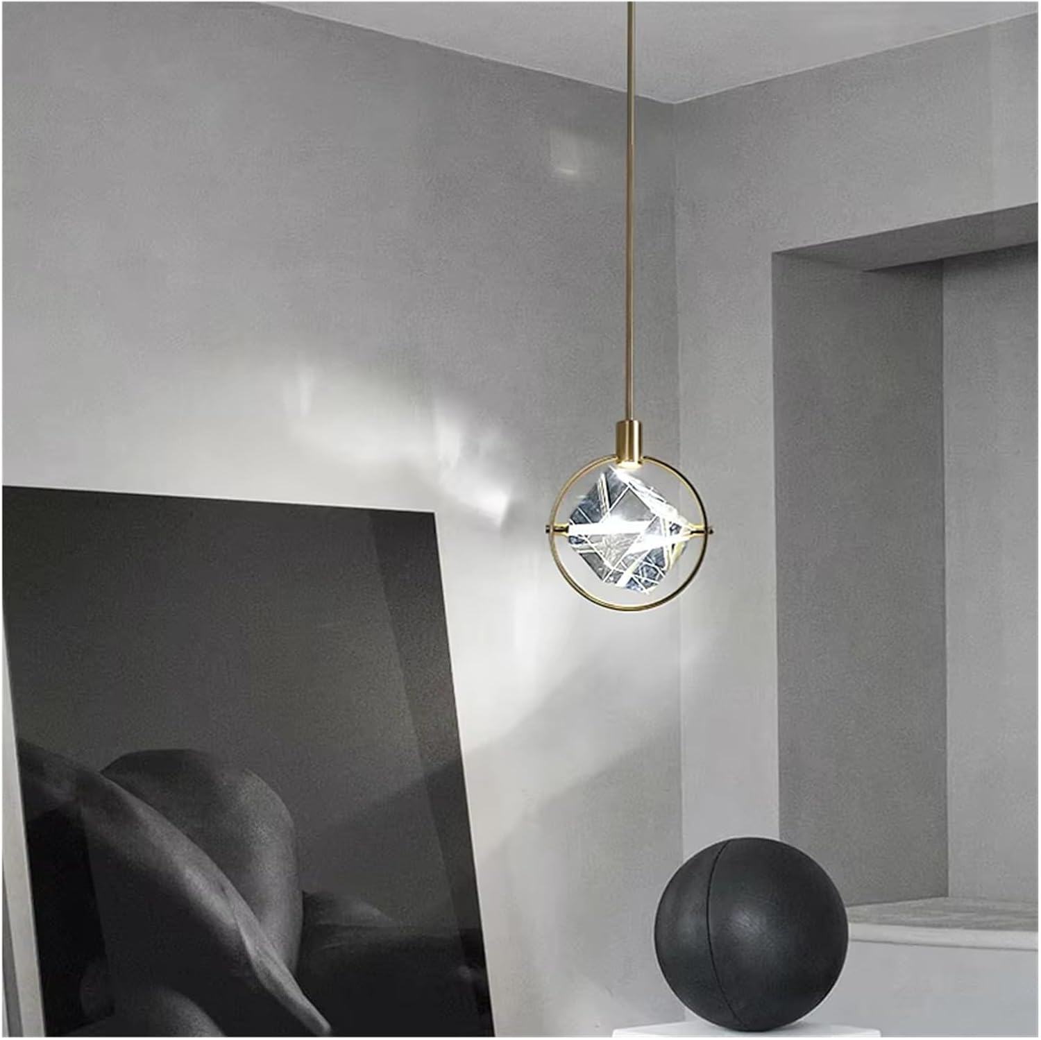 Modern K9 Crystal Bedroom Bedside Pendant Lights Nordic Living Room Luxury Chandelier Aisle Restaurant LED Kitchen Island Hanging Lamps,Household