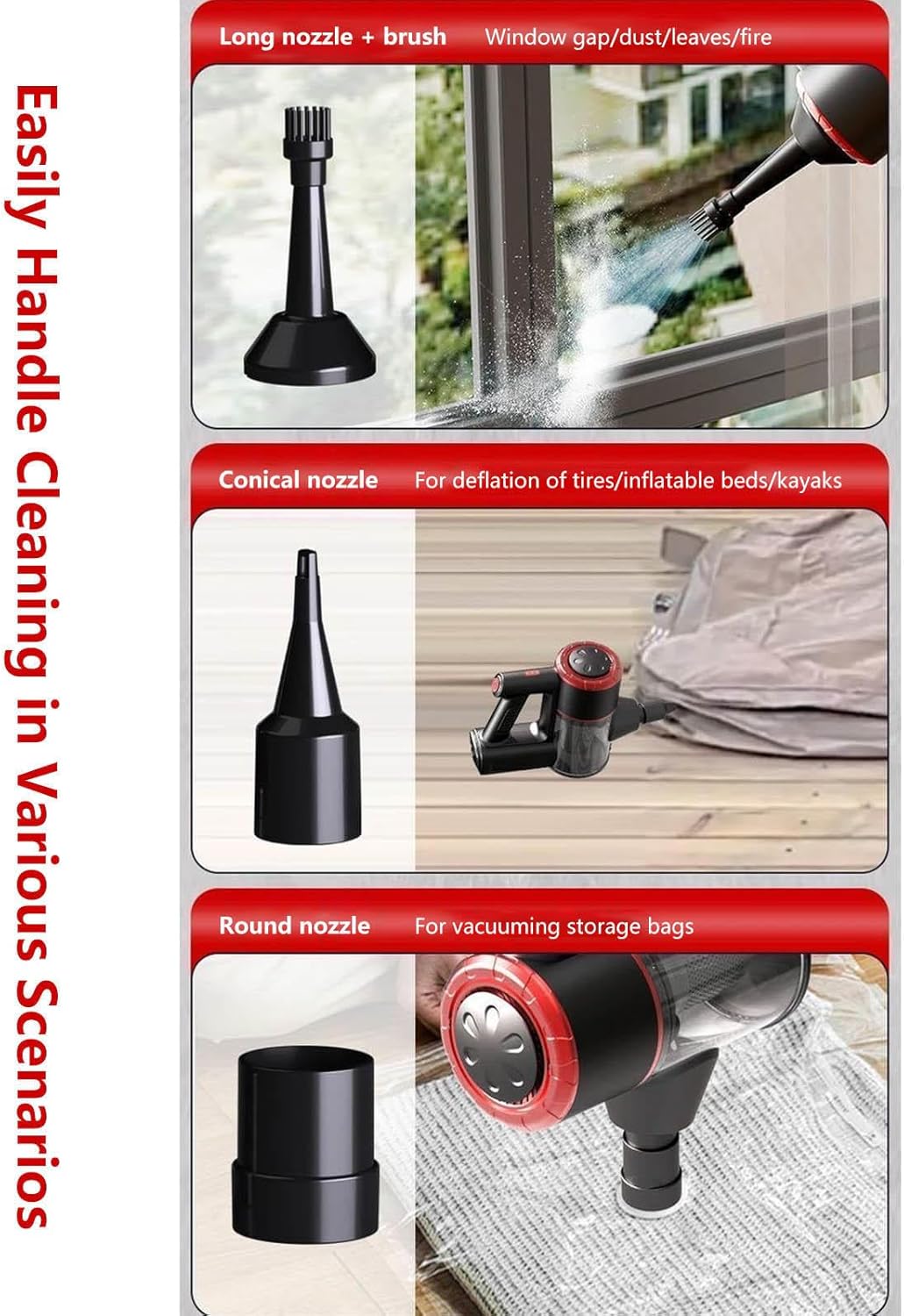 Lightweight and Versatile Vacuum and Mop Combo 5 in 1, 18Kpa, 8000mah Battery, Vacuum Cleaner for Home All in One Vacuum Cleaner for Home/Pet Hair/Carpets/Floors,White