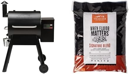 Pro 575 Wood Pellet Grill and Smoker, Black with Signature Blend Pellets 18 lb Bag