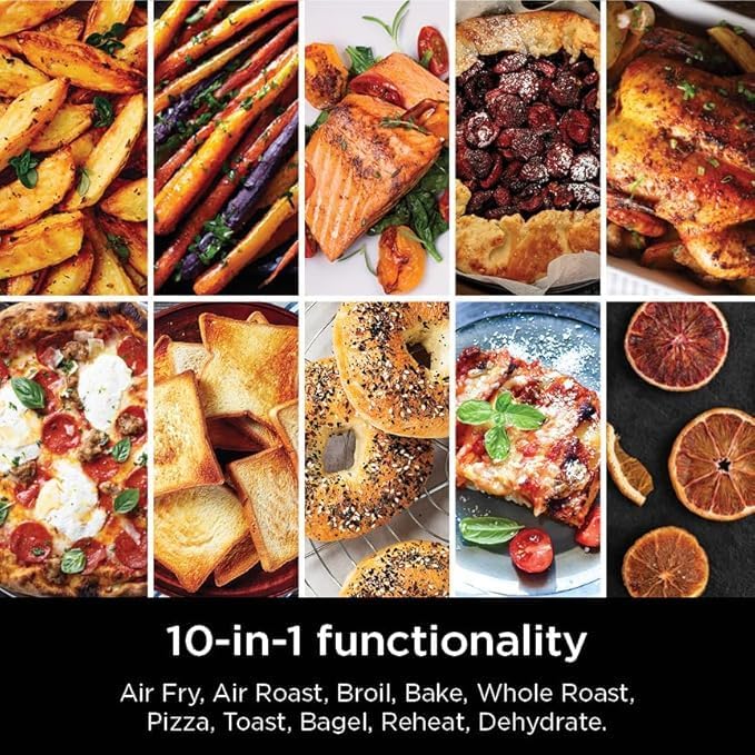 Ninja Prestige Smart XL with Pro Cook System 10-in-1 Air Fry Digital Countertop Convection Toaster Oven with Air Fry, Broil & Bake, Pro Cook Thermometer, 1800 Watts, Stainless Steel, DT551 (Renewed)