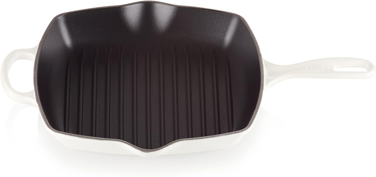 Le Creuset Enameled Cast Iron Signature Square Skillet Grill, 10.25