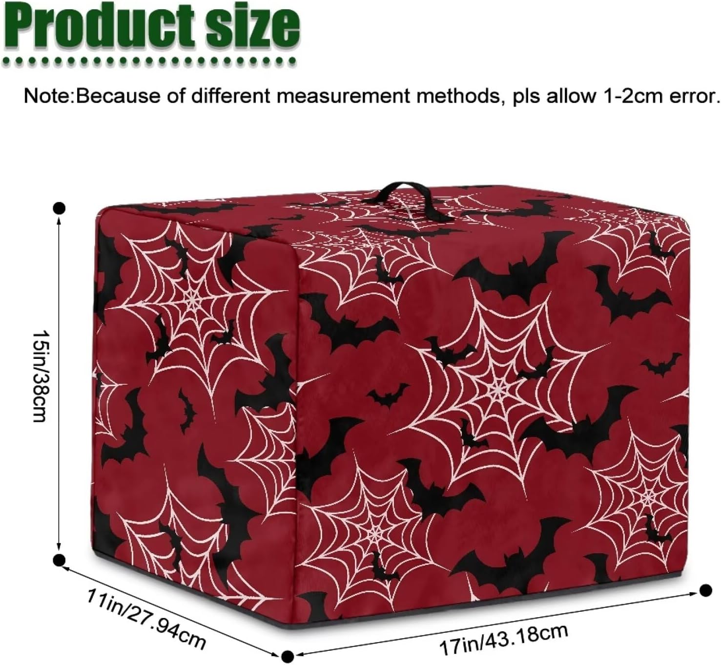Bat Spider Web Blender Cover with Floral Prints – Juicer Dust Cover for Kitchen, Fits Most Small Appliances, Easy to Store & Wash, Stylish Home Decor
