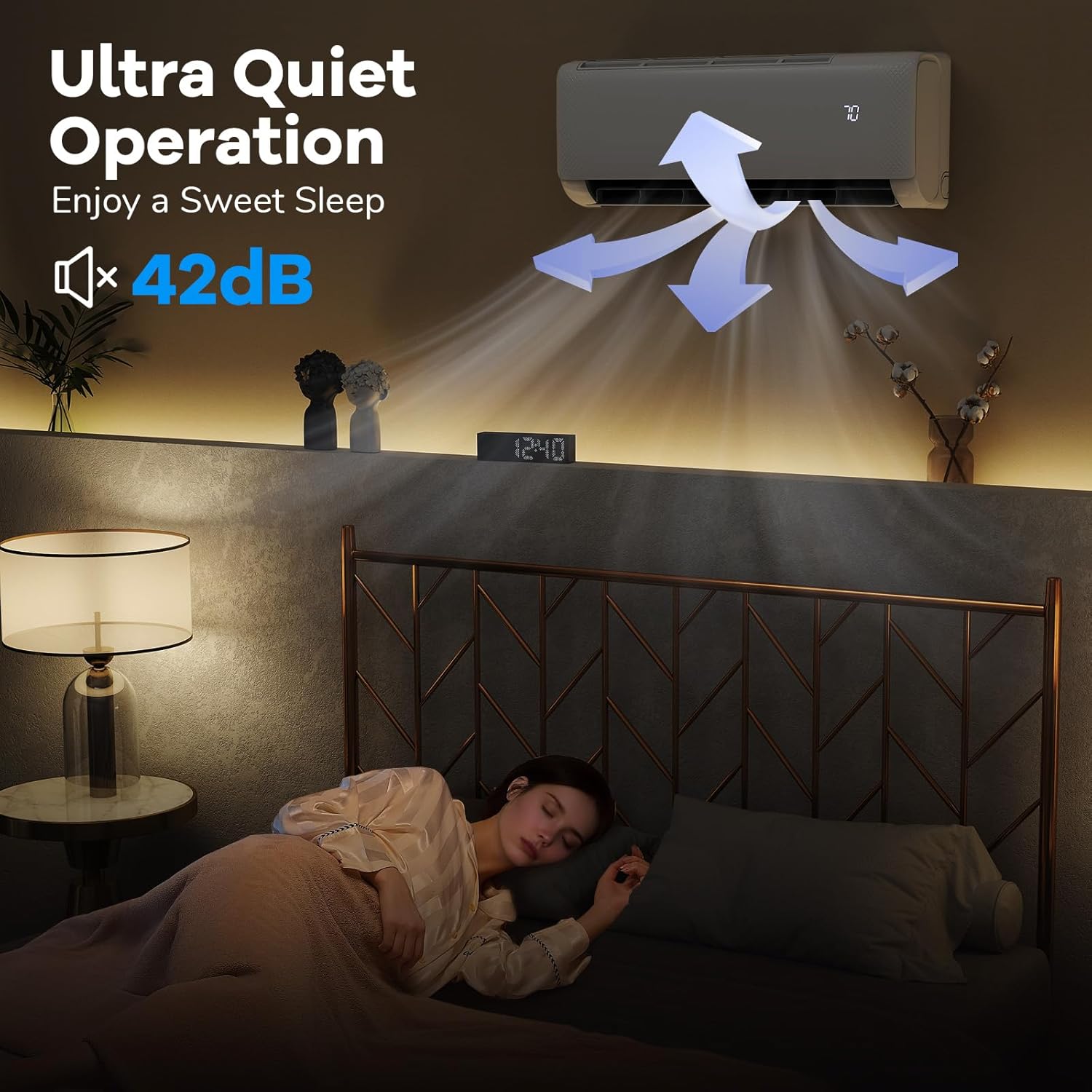 ARLIME 12000 BTU Mini Split Air Conditioner & Heater, WiFi Enabled 22 SEER2 115V Ductless Inverter AC Unit w/Complete Installation Kit, Works with Alexa, Cools Rooms Up to 750 Sq.Ft (White,12000BTU)