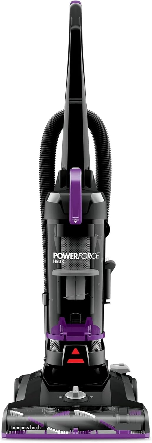 BIISSELLLightweight Upright Vacuum with Helix System, 13‑Inch Path, Extension Wand & On‑Board Tools for Deep Carpet & Hard Floors (Purple)