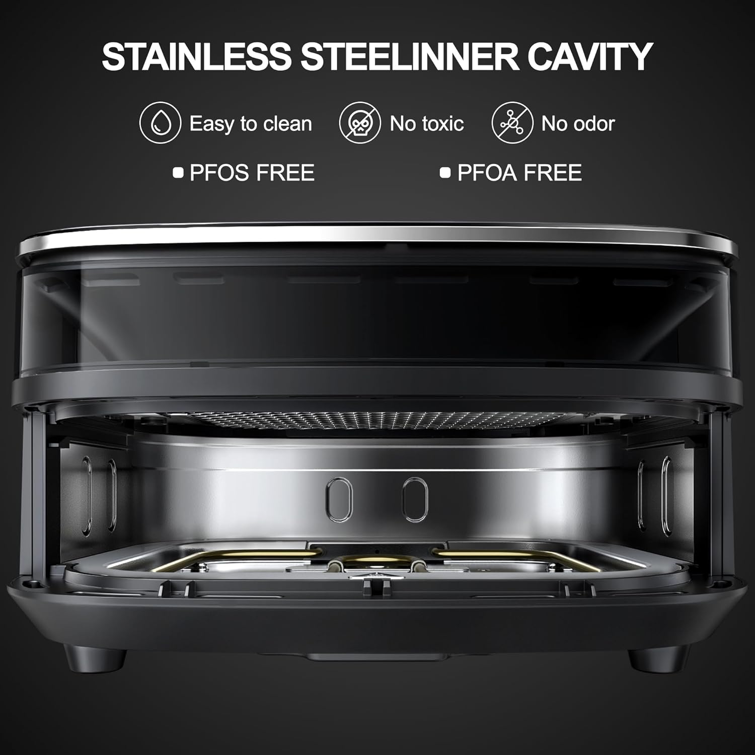 Extra Large Air Fryer,11-IN-1 6 QT 450F Air Fryer with Superior Airflow, Dual Heat Source Technology, Smart Digital Wide Fryer with Basket, Fits a 12