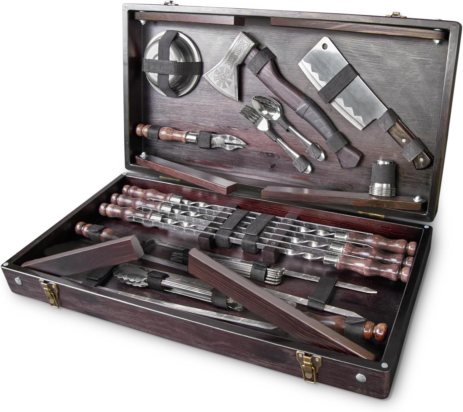 Barbeque Grill Accessories for Outdoor Cooking - Grill Utensils Set - Premium Barbecue Tool Sets - Outdoor Grilling Gear - BBQ Supplies with Case Dellingr