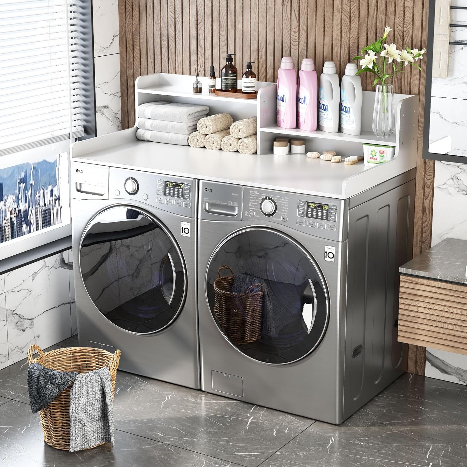 2-Tier Washer and Dryer Countertop w 54