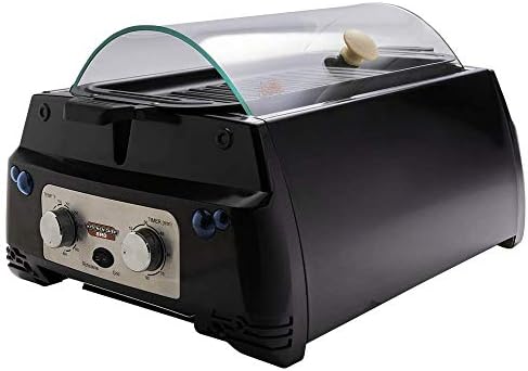 Kitchen Chef Indoor Smokeless Rotisserie Grill – Large Capacity – Multi Functional – Stainless Steel Construction – Auto Shut Off – Flameless Infrared Heating Technology – Tempered Glass Lid And Drip Tray – Black