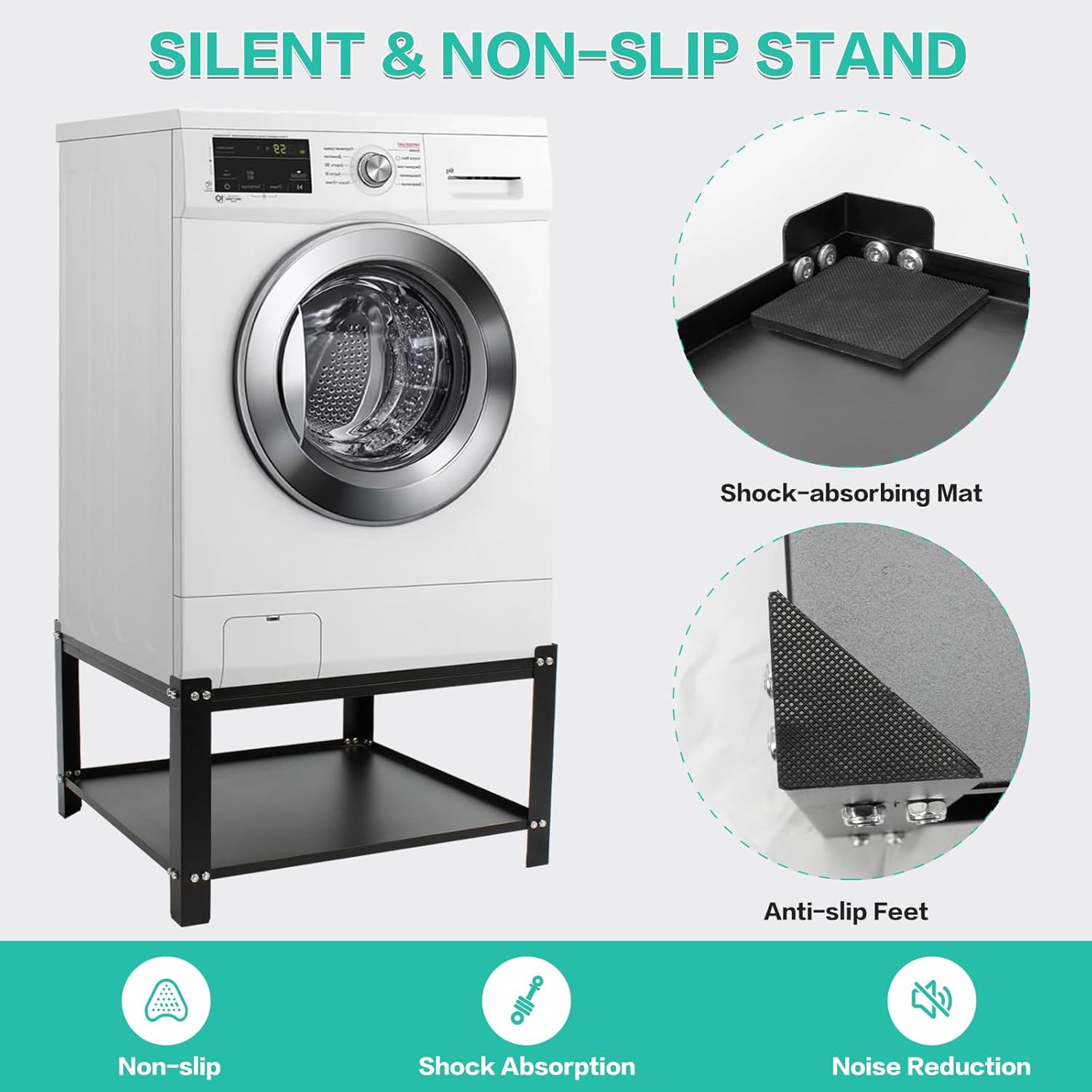 Universal Laundry Pedestal for Washer and Dryer Stand W28''xD28''xH16'' - 700lbs Load Capacity Heavy Duty Washing Machine Stand