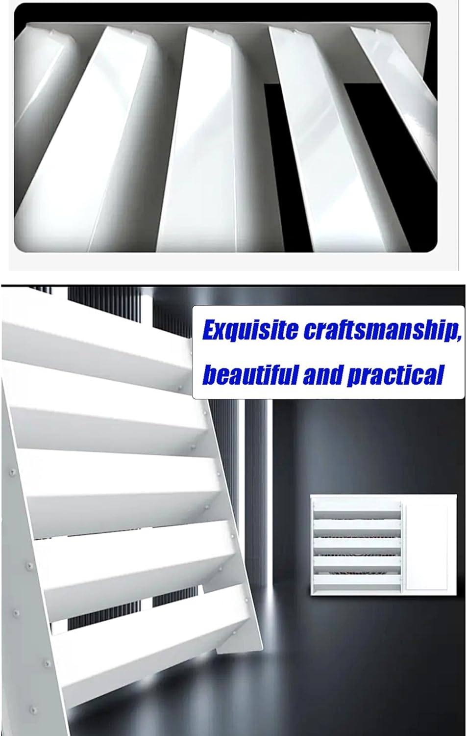 Outdoor Air Conditioner Deflector, Air Conditioner Outdoor Unit Cover Bracket Air Deflector Grilles, Prevent Direct Blowing Galvanized Steel for Baffle Guide Cover