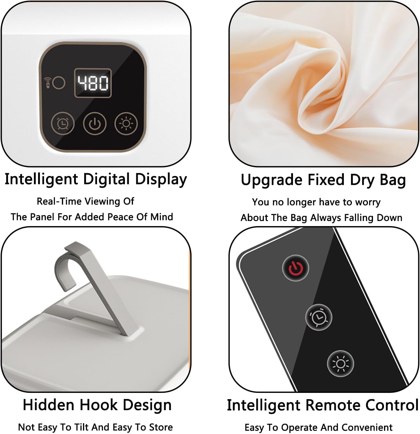 Portable Dryer With 480 Minute Timer Function 20 Minute Quick Drying Mini Dryer - a Compact Suitable for RVs, Apartments, Travel, Student Dormitories, equipped With a Drying Bag Remote Control