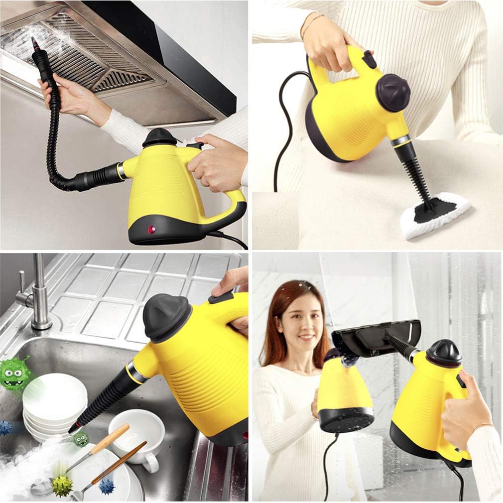 Multifunction Handheld Pressurized Steam Cleaner Portable Steamers Chemical-Free Sanitizer Steam Iron for Bathroom Kitchen Pets Children's Toys Cars