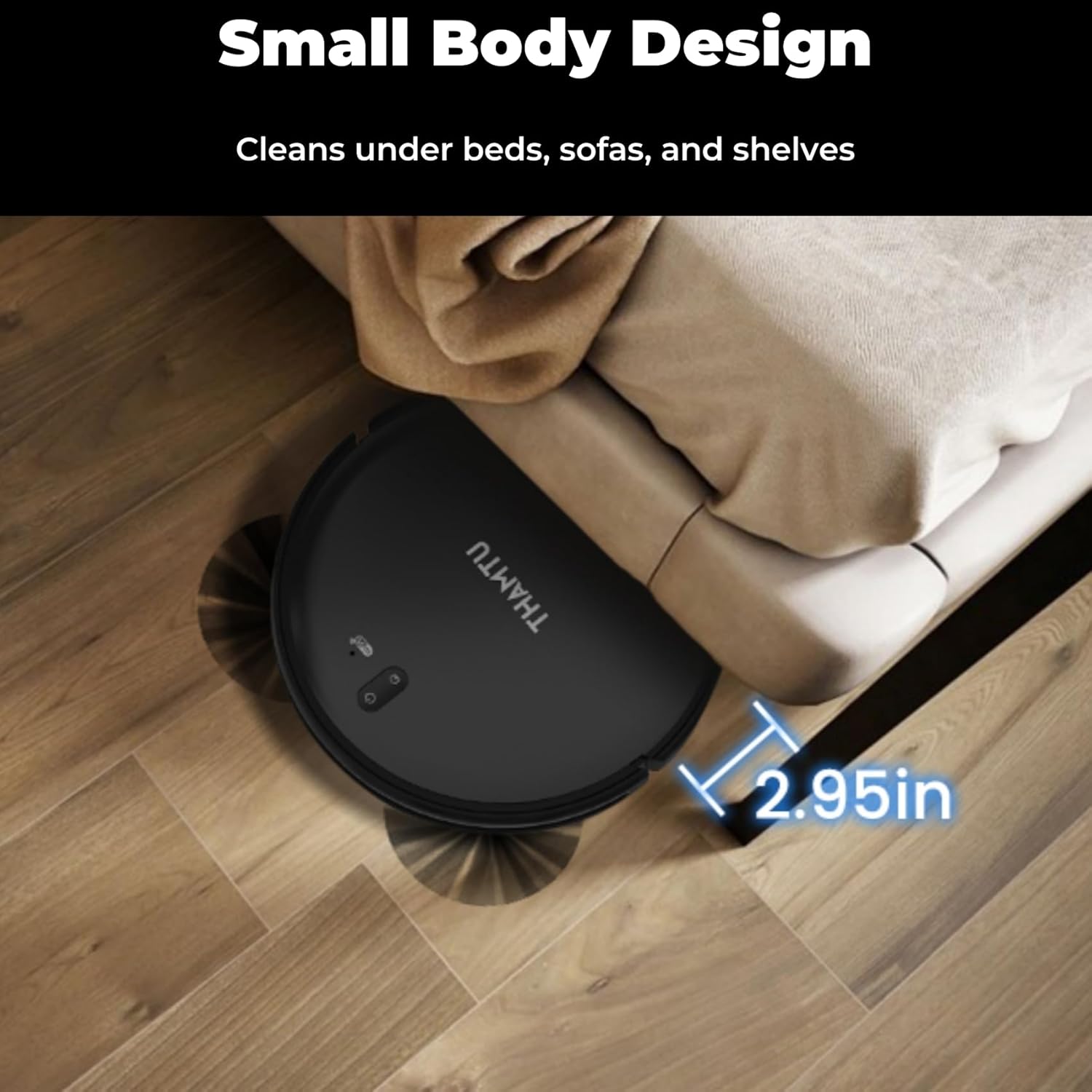 Robot Vacuum and Mop Combo, Slim 2-in-1 Vacuum Robotic with Strong Suction, Auto-Charging, Scheduling, Smart Robot Vacuum Cleaner Ideal for Pet Hair, Hard Floors & Low-Pile Carpets