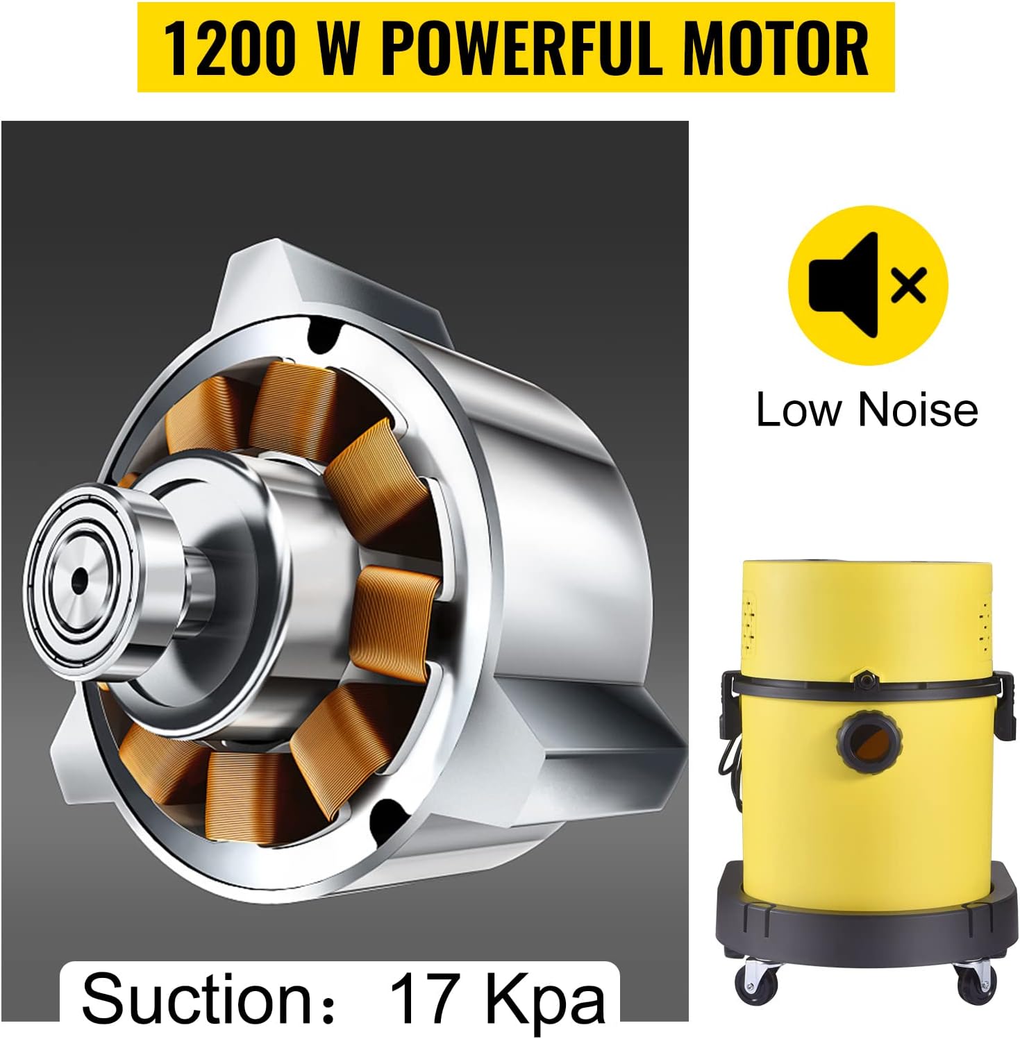 Multifunction Wet Dry Vacuum Cleaner,HEPA Filter,Portable Shop Vacuum Cleaner,with Blow,for Home,Yard,Garage and Workshop