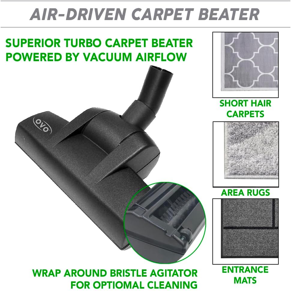 OVO Heavy Duty Powerful Central Vacuum System, Hybrid Filtration (with or Without Disposable Bags) 35L or 9.25Gal, 700 Airwatts with 35ft Deluxe Plus Accessory kit Included
