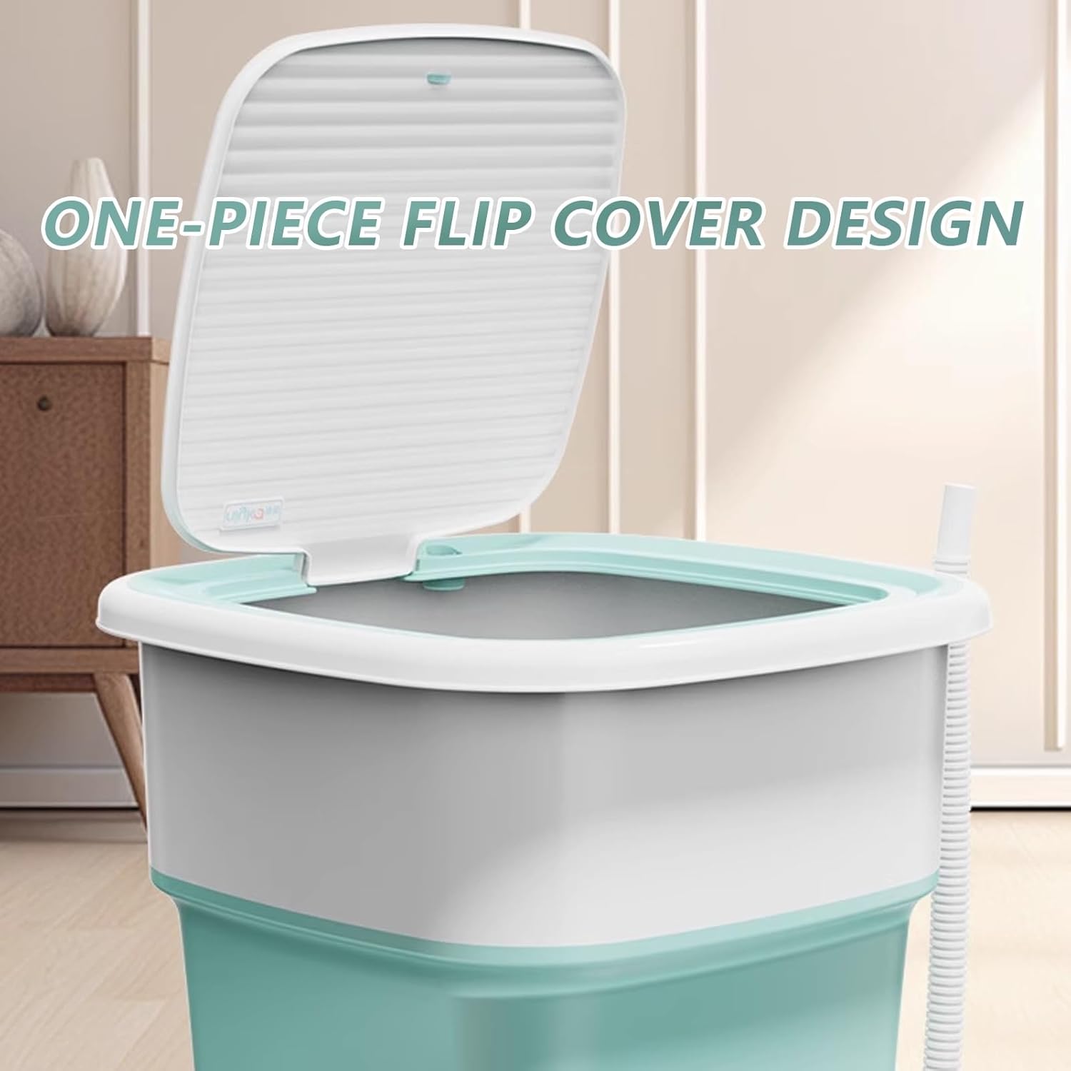 Small Washing Machine Portable Washing Machines Large Capacity Portable Washable bed Sheets for Home use Small Washing Machine for Socks and Underwear for Dormitory use(Brown)