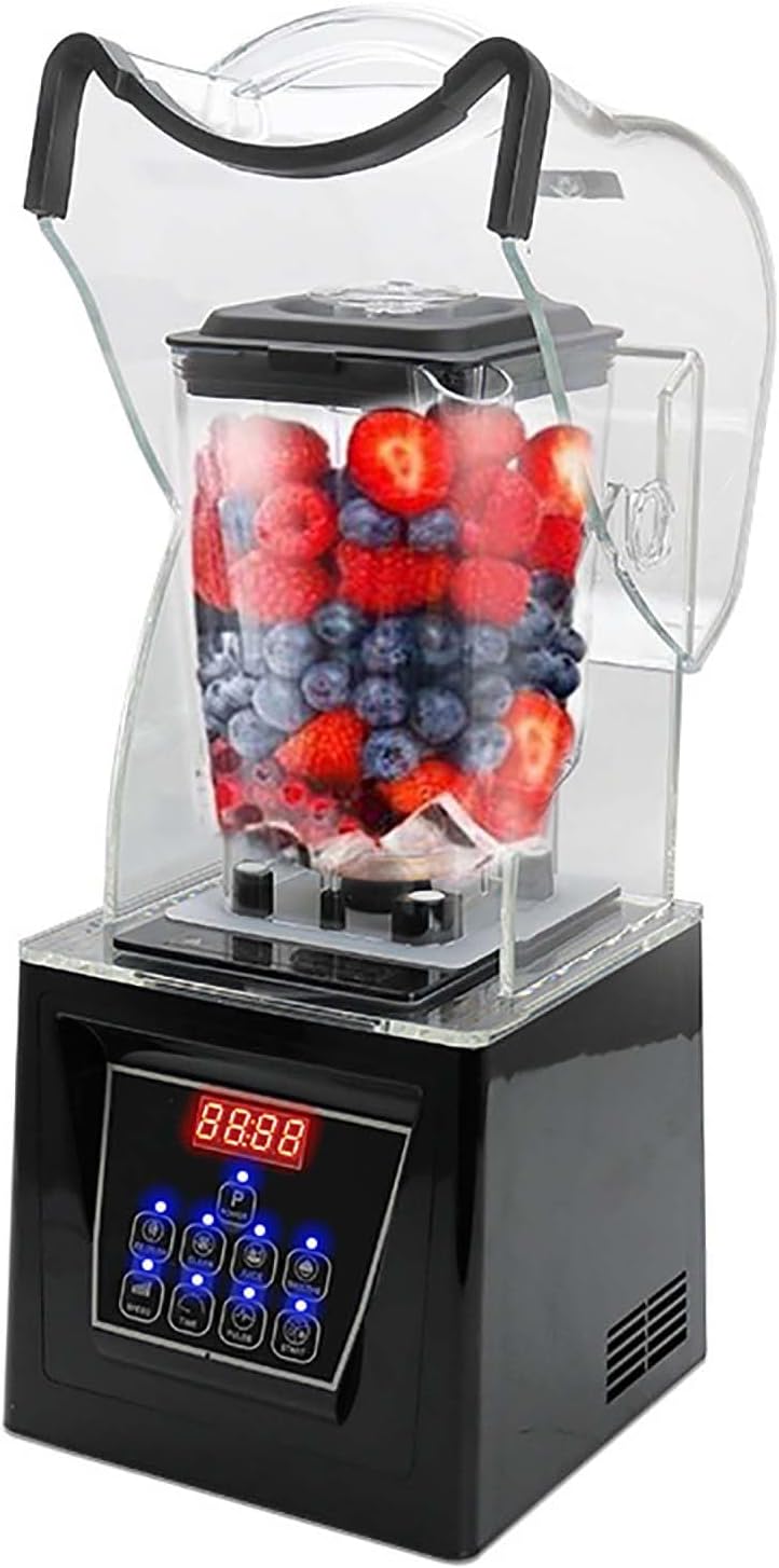 Soundproof Quiet Blender, 2L Countertop Smoothie Maker, 30000RPM High Speed, Set Time & Speed, With Shockproof Coaster, For Milk Tea Coffee Dessert Shop