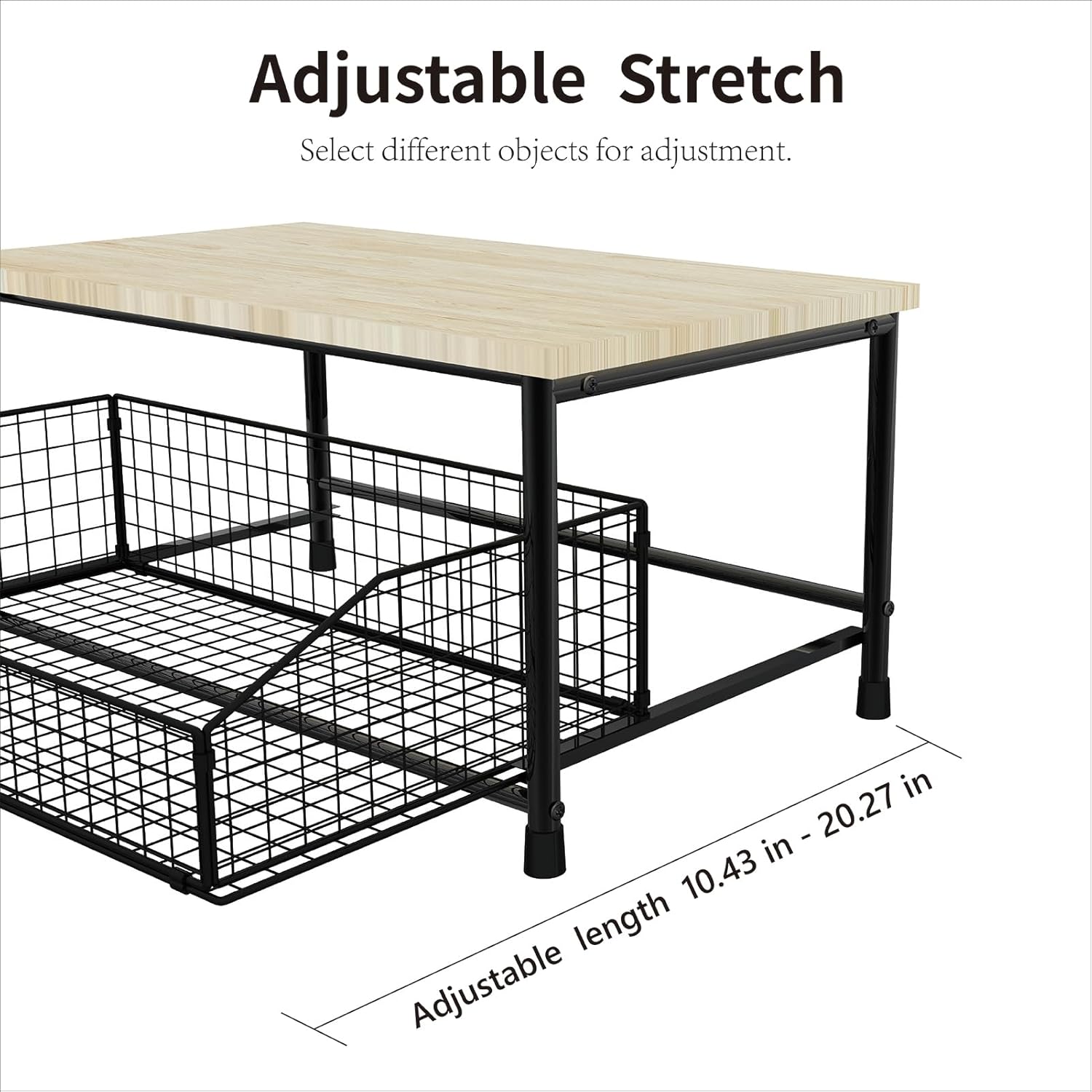 Kitchen Microwave Cart, Small Kitchen Shelf Microwave Stand with Bottom Storage Basket, No Wheels, Storage Microwave Shelf for Office, Living Room, Bedroom(Black,S)