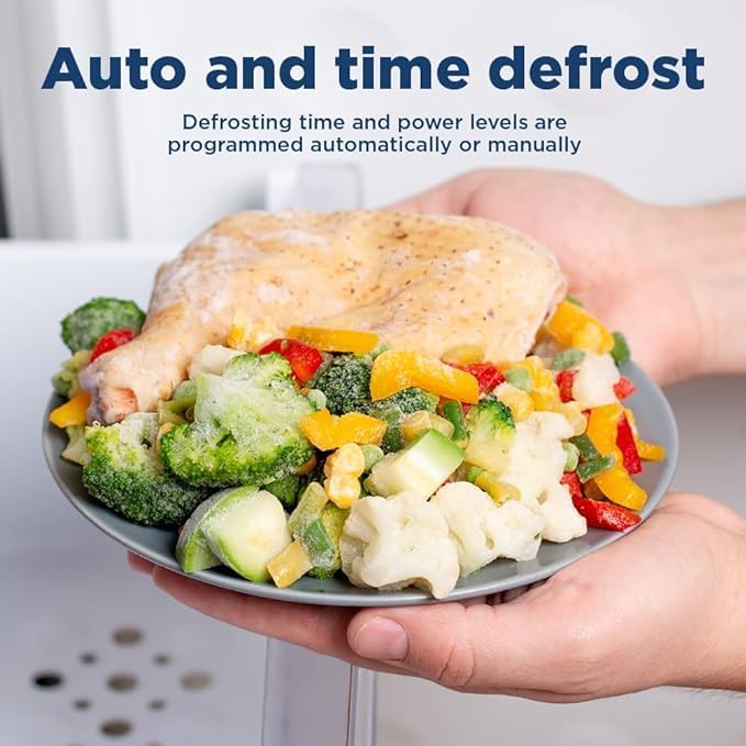 GE JES2051DNBB Countertop Microwave Oven, 1,200-watt Capacity, 2.0 Cubic Ft., 8 Auto Setting Cooking Settings, Kitchen Essentials for the Countertop, Dorm Room or Apartment, Black