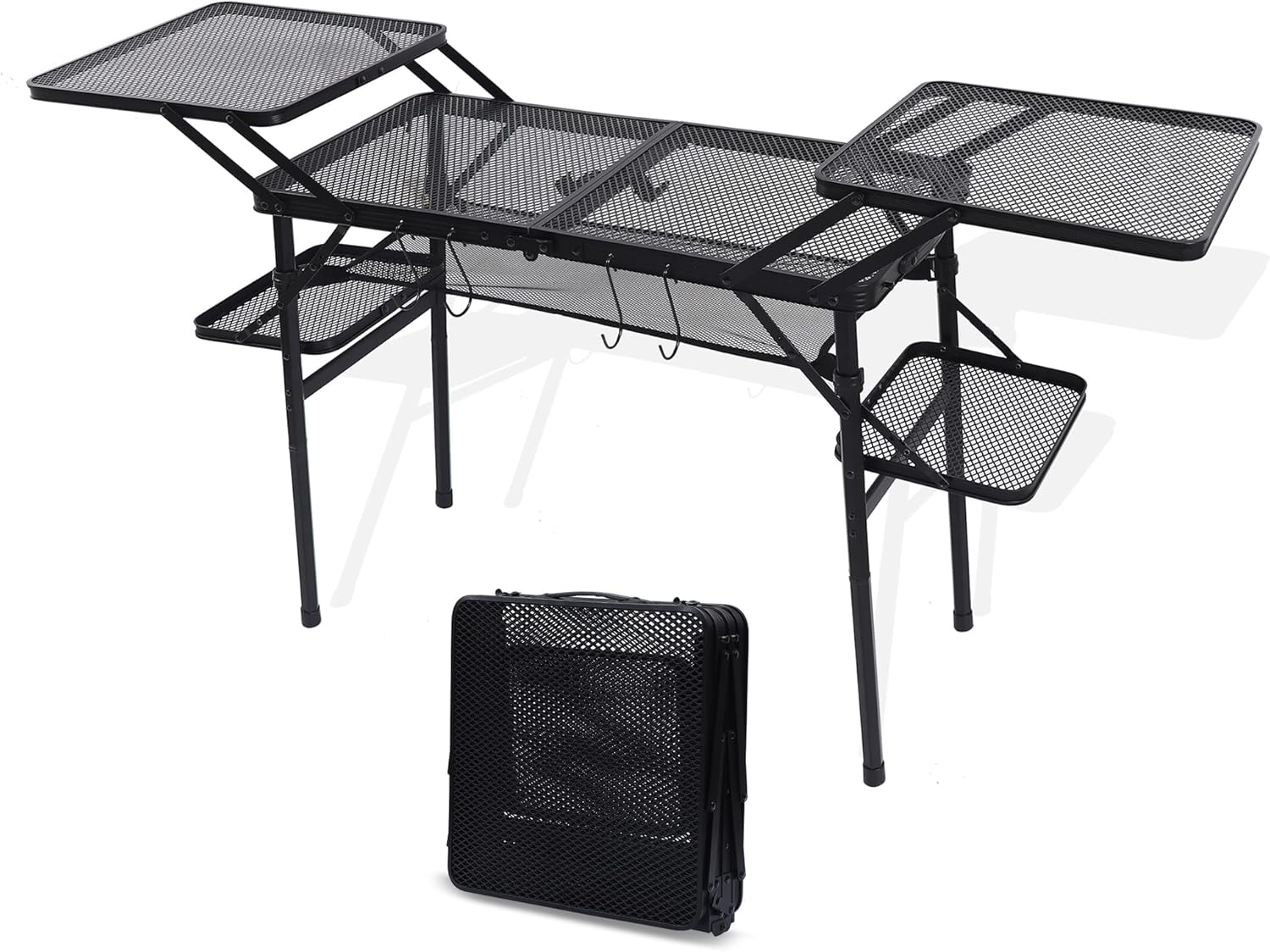 Nice C Camping Table, Compact Folding Table, Tailgate Grill Table, Outdoor Tables, Camping Tables That Fold Up Lightweight, with 4 Side Tables & Mesh Net for BBQ, Camping