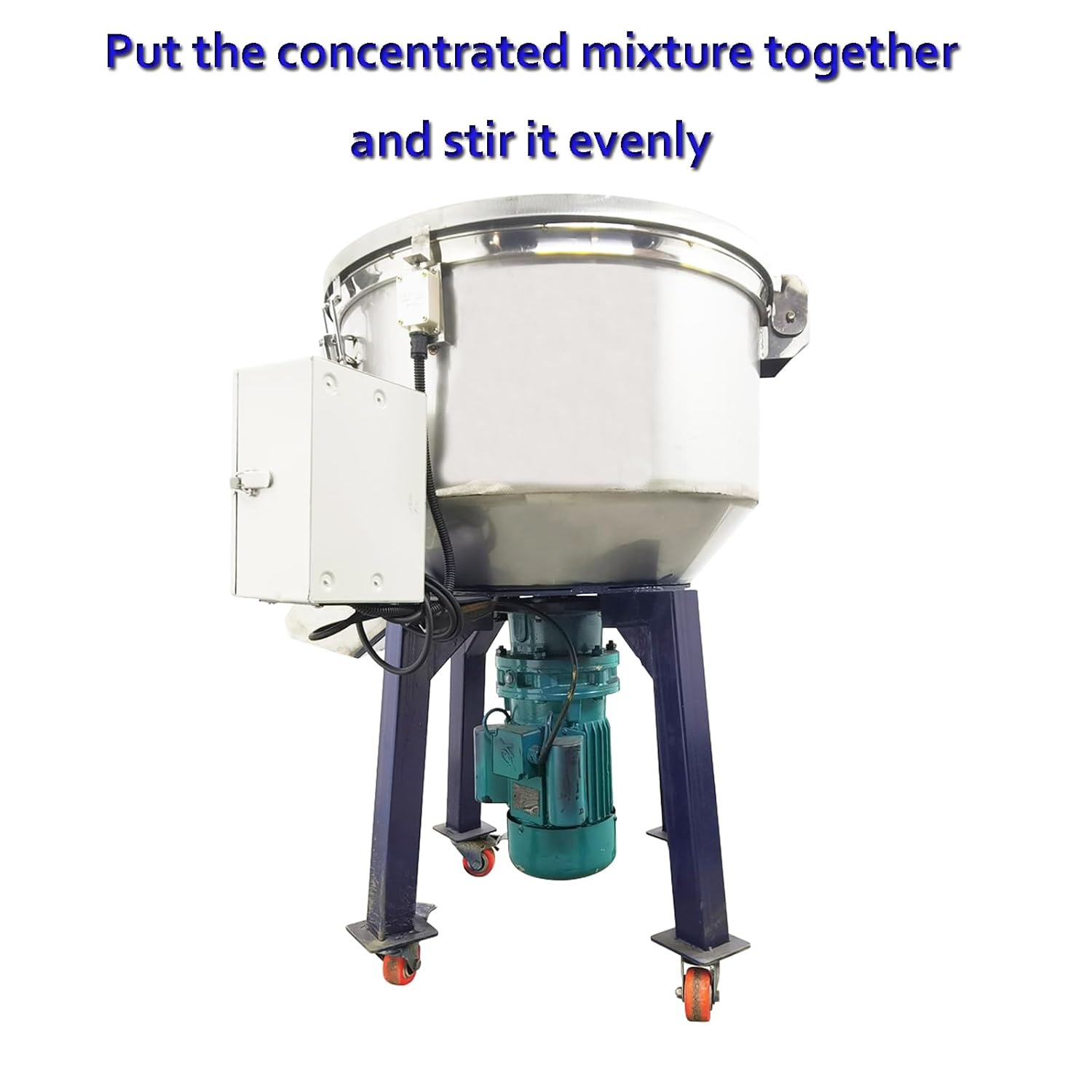 INTSUPERMAI Dry Power Mixer Plastic Granules Mixing Machine Vertical Blender PP/PVC Pellets Mixer 110LB Tank Capacity,1500W